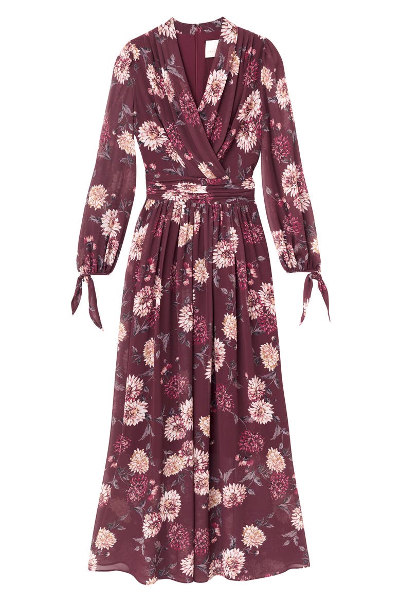 Georgia Chiffon Maxi Dress (Nordstrom Exclusive), Alternate, color, WINE/ VELVET ROSE