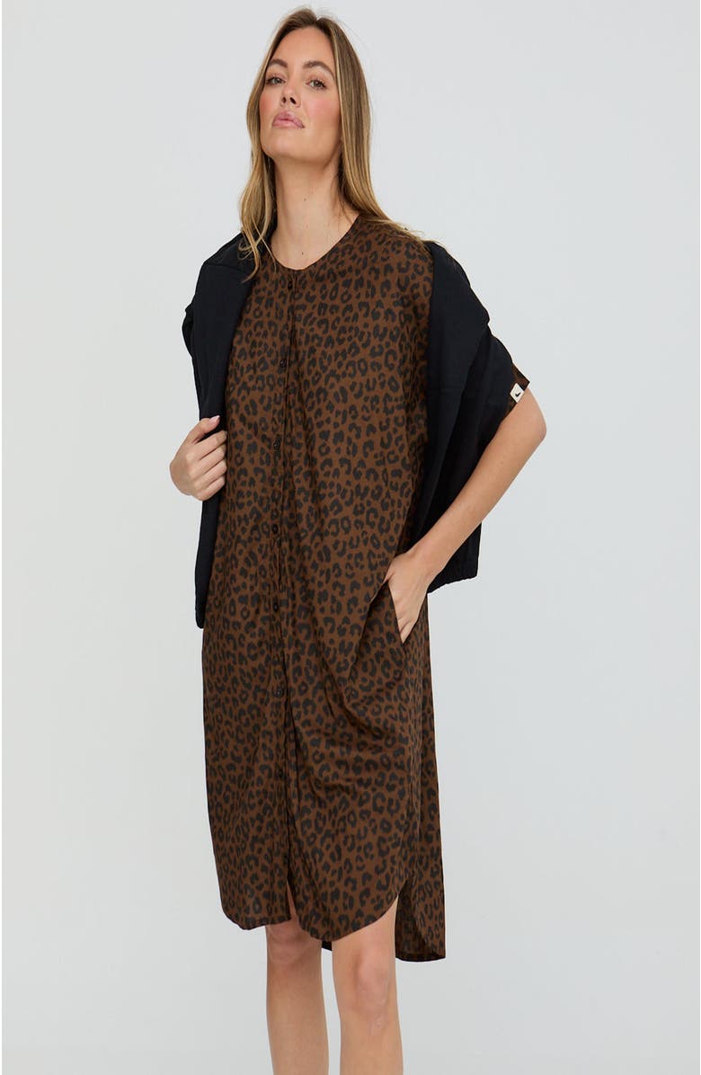 Turtledove London Nina  Brown Tunic, Alternate, color, Brown