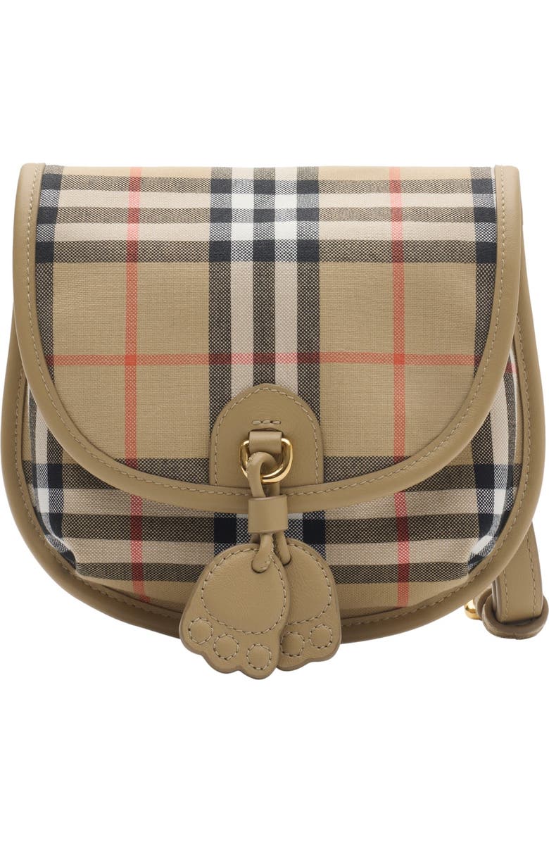 Burberry Check Crossbody Bag, Main, color, Sand Beige