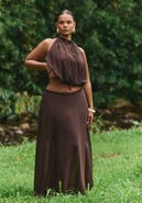 ELOQUII Semi-Sheer Chiffon Circle Skirt