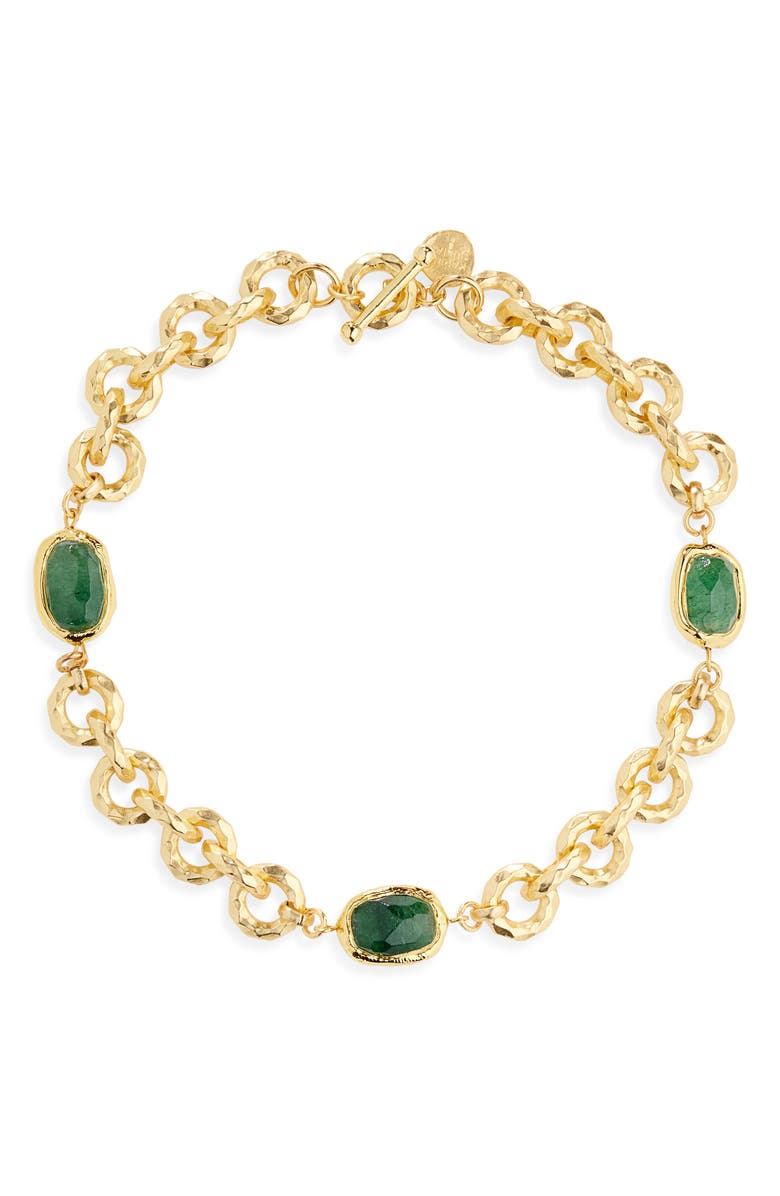 Karine Sultan Kyanite Collar Necklace, Main, color, Gold