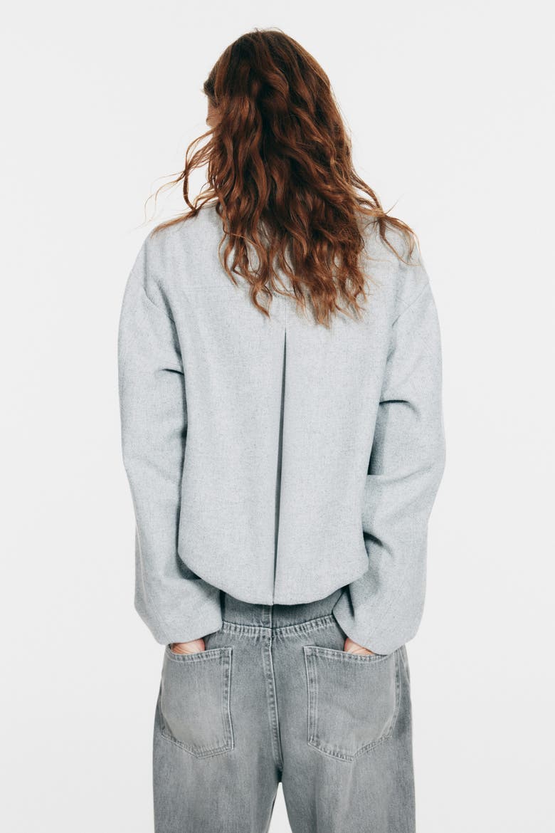 Collared Bomber Jacket, Alternate, color, Gray