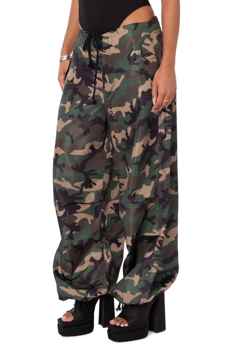 EDIKTED Camouflage Cargo Pants, Alternate, color, 