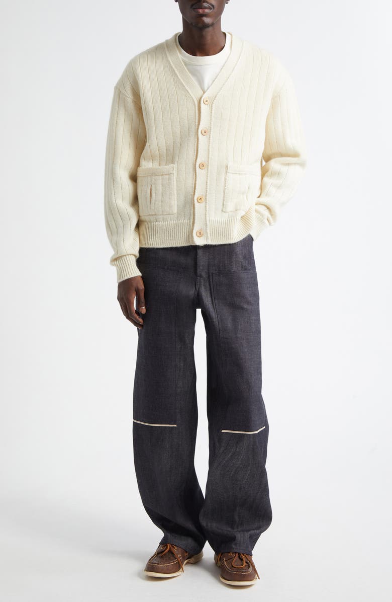 VISVIM Mohair & Cotton Blend Cardigan, Alternate, color, Ivory