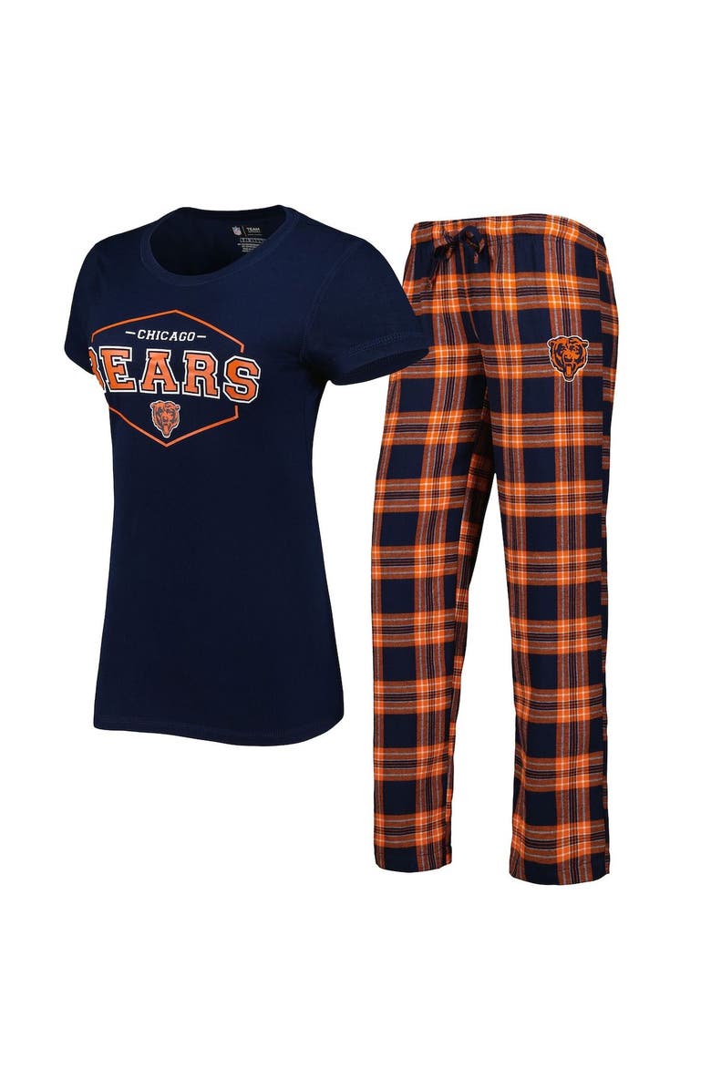 CONCEPTS SPORT Women's Concepts Sport Navy/Orange Chicago Bears Badge T-Shirt & Pants Sleep Set, Main, color, 