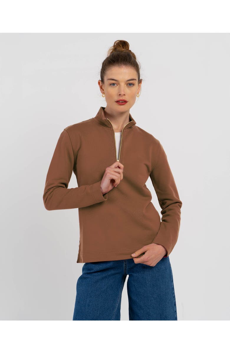 Kettlewell Robyn 1/4 Zip Sweatshirt, Main, color, Light Chocolate