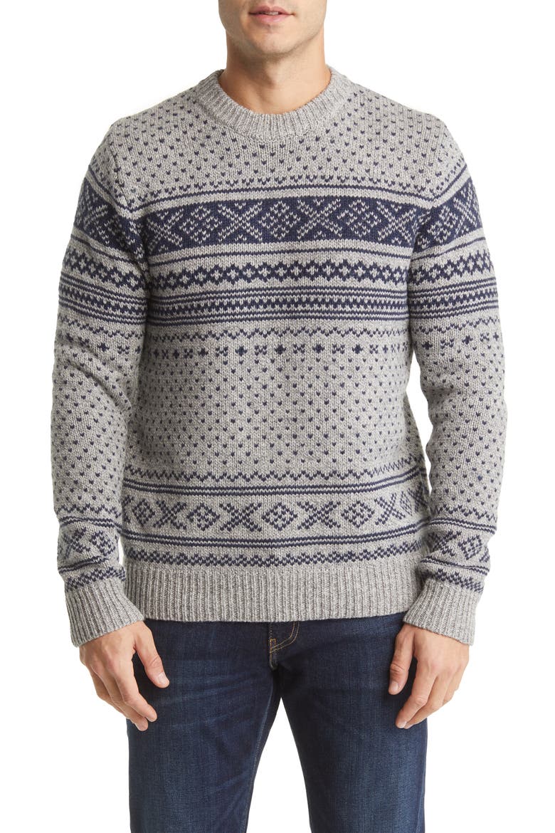 Icelandic Midweight Wool Blend Sweater, Main, color, HEATHER GREY
