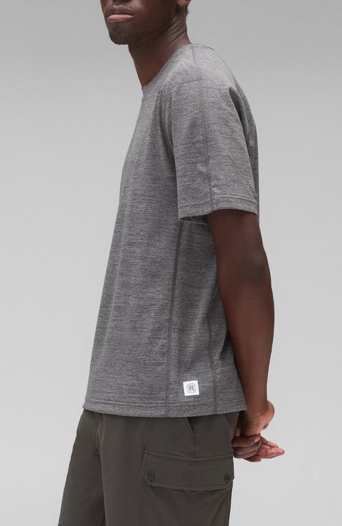 Reigning Champ Solotex® Mesh Tiebreak Performance T-shirt In Heather Carbon