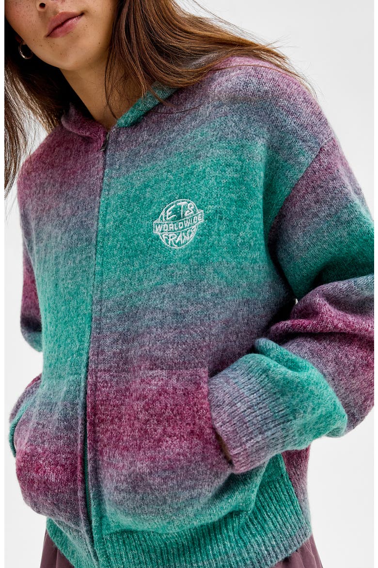 Spacedye Stripe Zip Cardigan, Main, color, MULTI