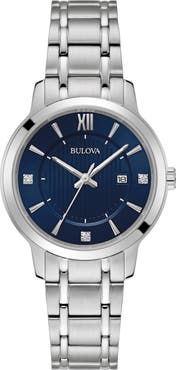BULOVA Diamond Embellished Quartz Bracelet Watch, 32mm