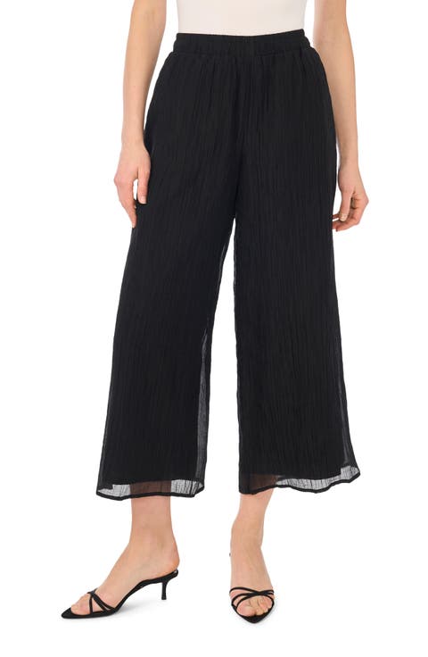 Plissé Pleats Pull-On Wide Leg Pants