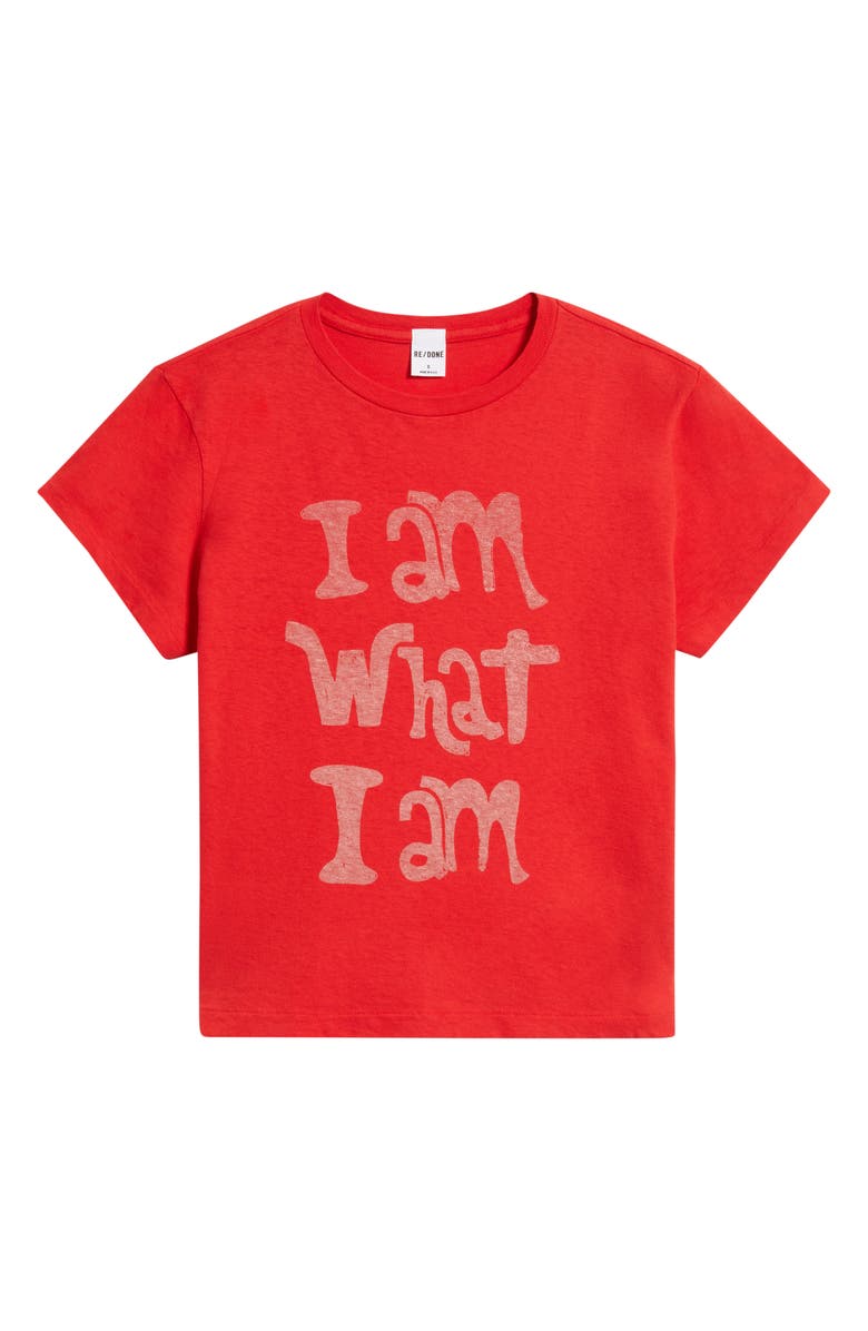 Re/Done I Am What I Am Graphic T-Shirt, Alternate, color, Roja