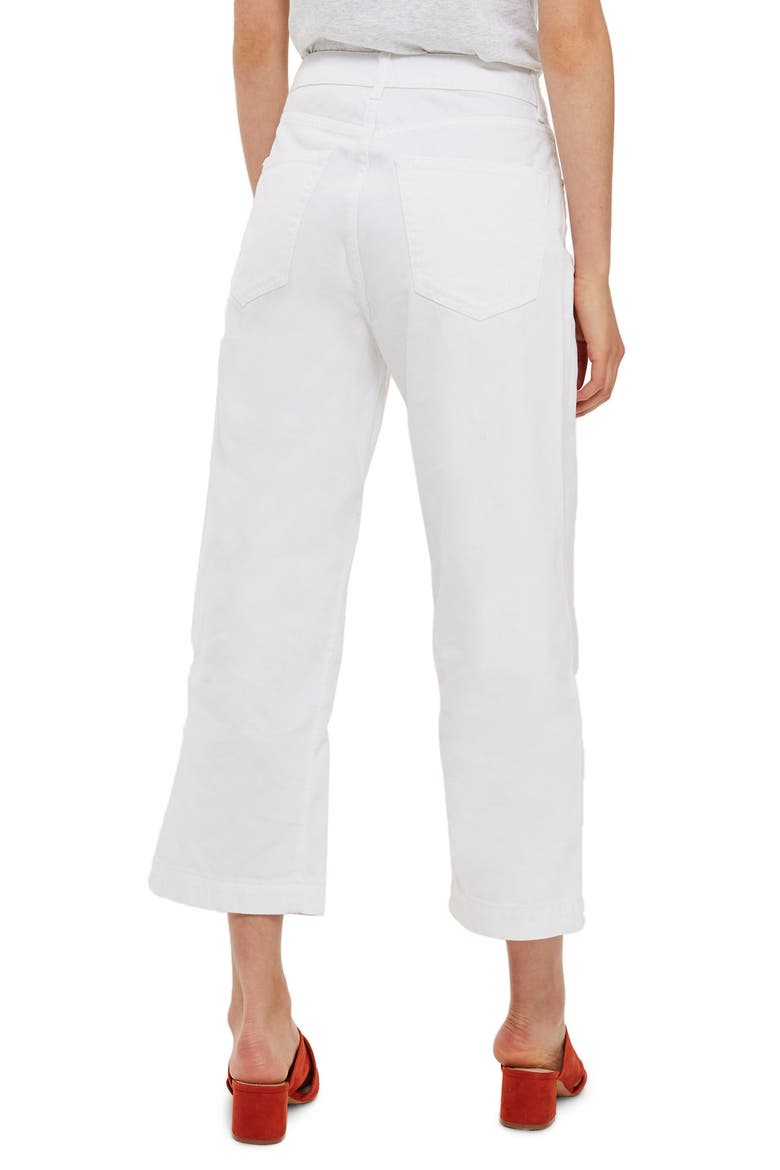 Cropped Wide Leg Jeans, Alternate, color, WHITE