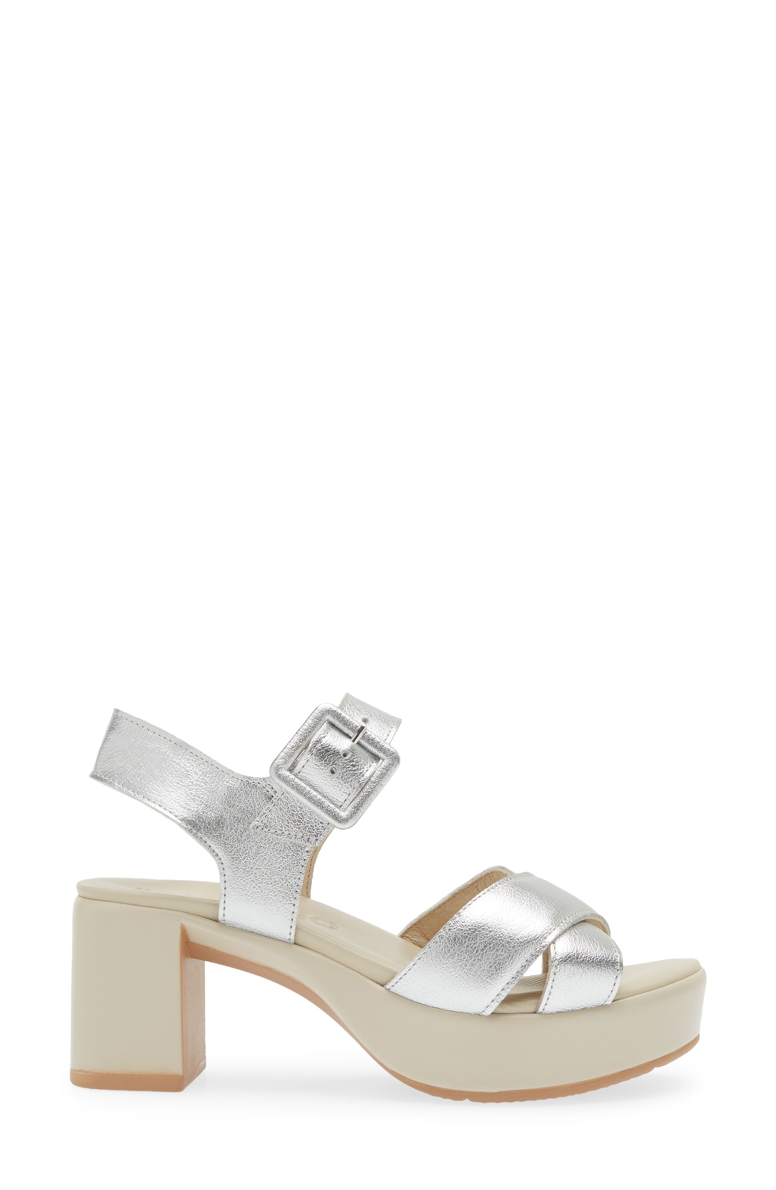 Naot Elite Platform Sandal, Alternate, color, Soft Silver Leather