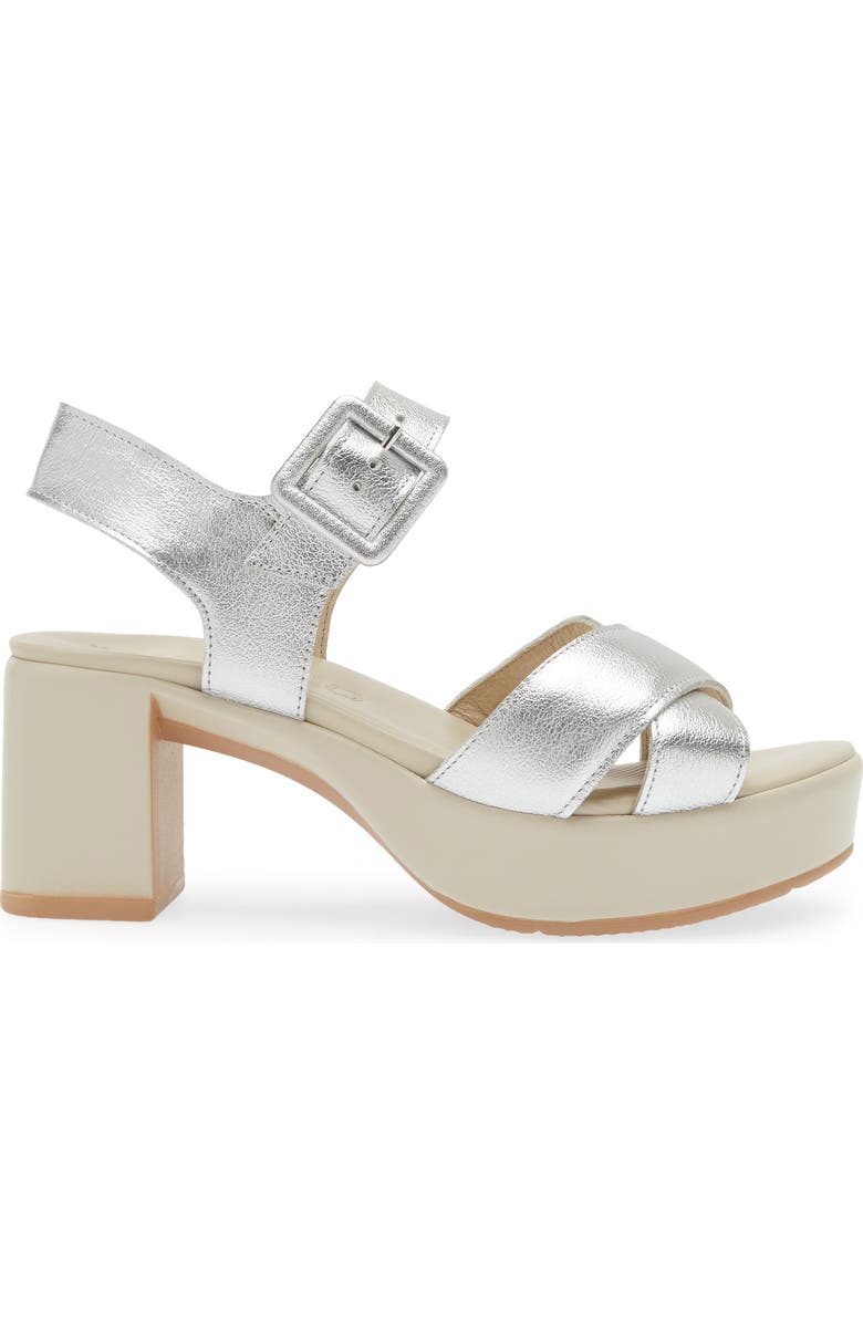 Naot Elite Platform Sandal, Alternate, color, Soft Silver Leather