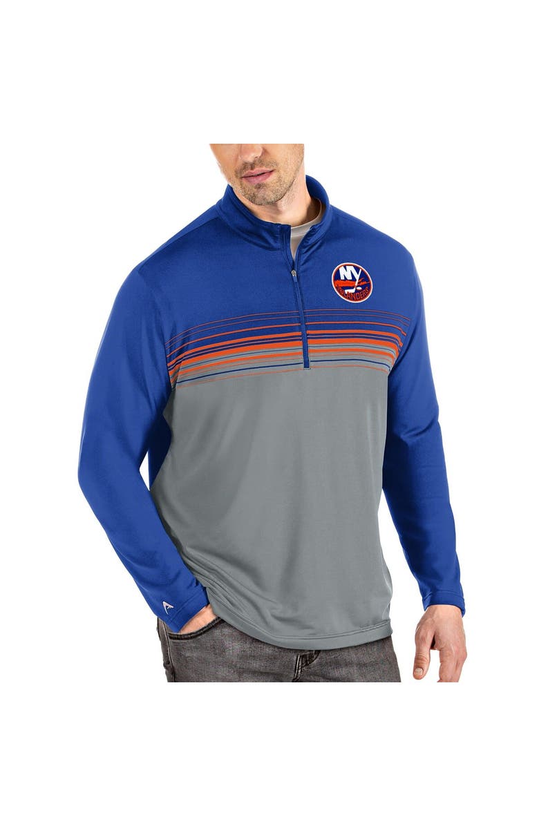 ANTIGUA Men's Antigua Royal New York Islanders Pace Quarter-Zip Pullover Top, Main, color, 