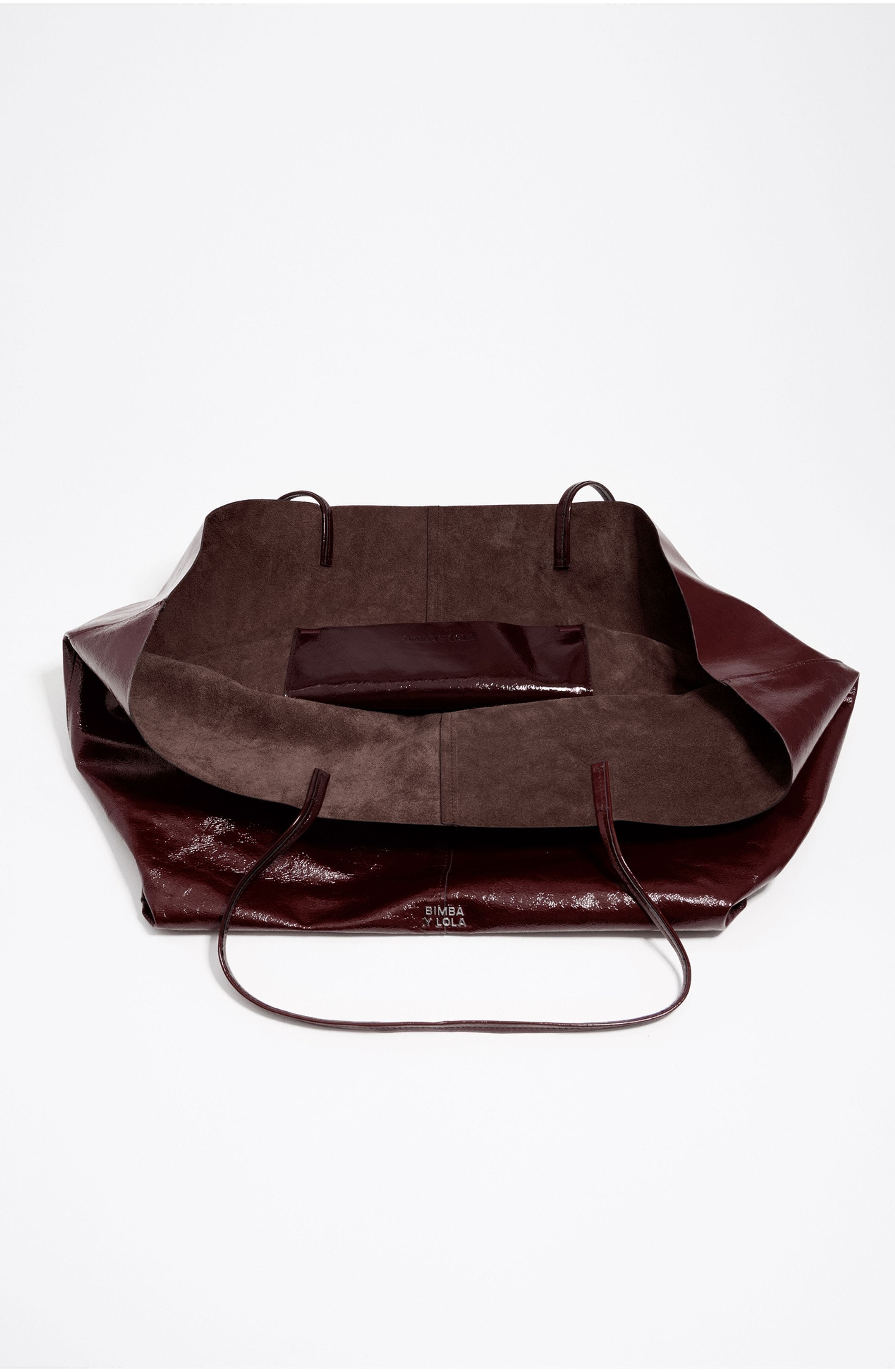 Bimba y Lola Leather Maxi Shopper Bag, Alternate, color, Chestnut