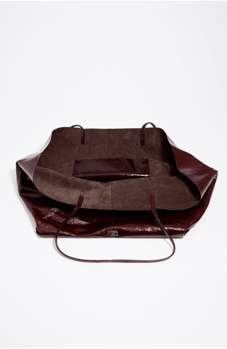 Bimba y Lola Leather Maxi Shopper Bag, Alternate, color, Chestnut