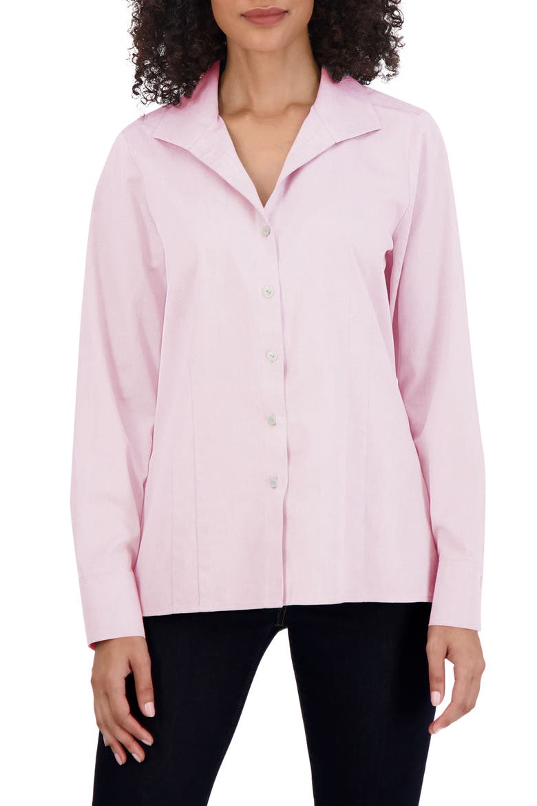 Katie Cotton Button-Up Shirt, Main, color, CHAMBRAY PINK
