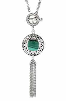 SAMUEL B. Sterling Silver & Semiprecious Stone Tassel Necklace