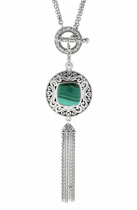 SAMUEL B. Sterling Silver & Semiprecious Stone Tassel Necklace