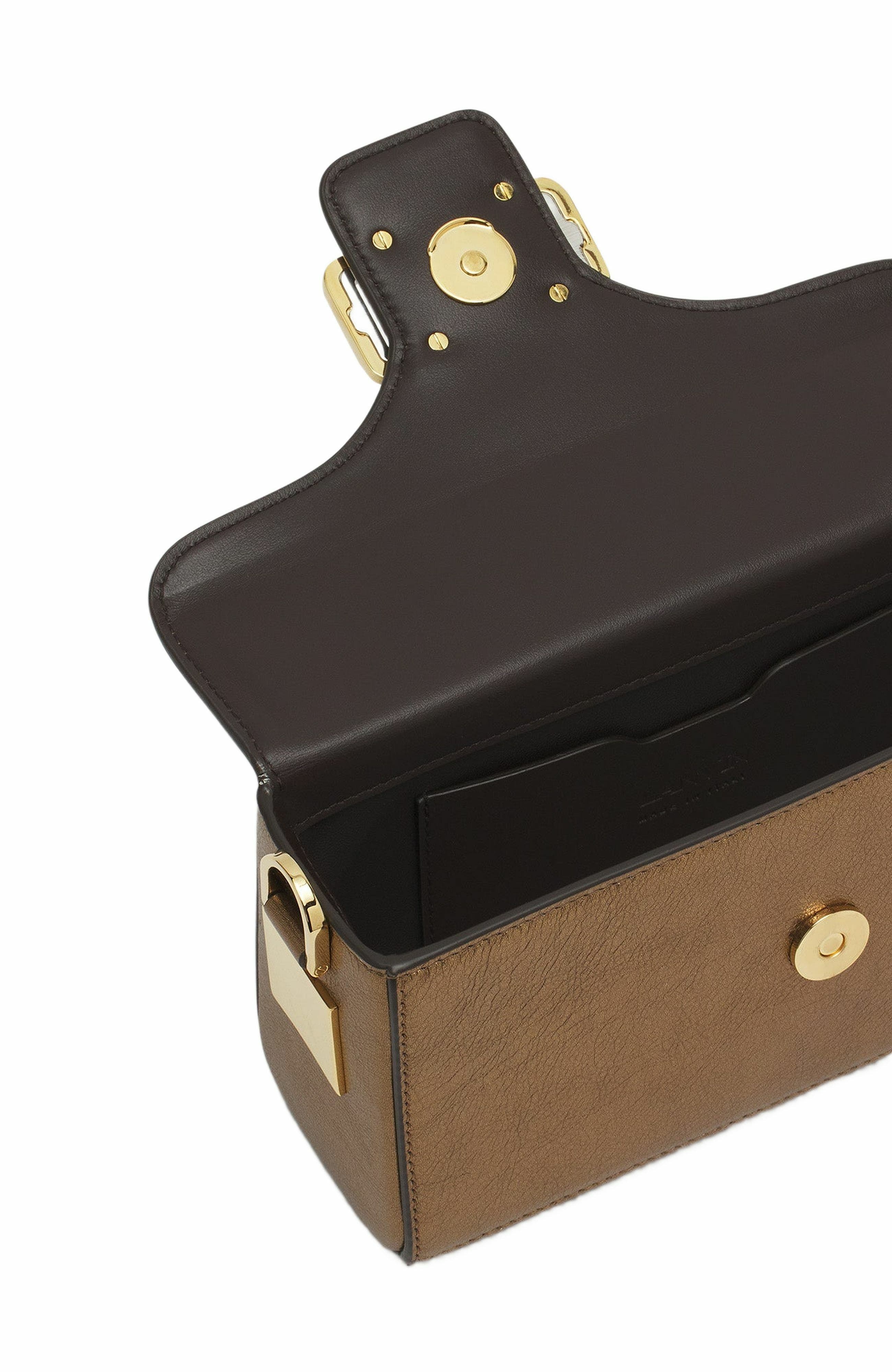 Lanvin NANO PENCIL CAT BAG IN METALLIC GRAINED LEATHER, Alternate, color, 