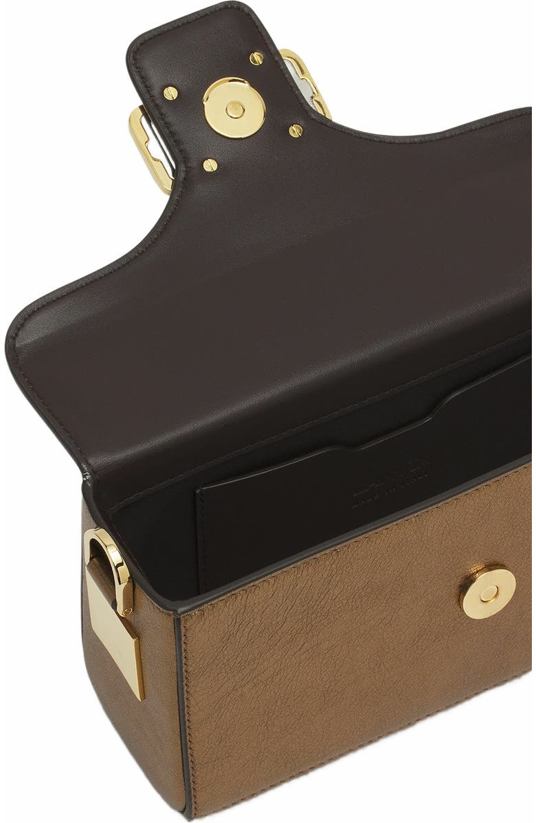 Lanvin NANO PENCIL CAT BAG IN METALLIC GRAINED LEATHER, Alternate, color,