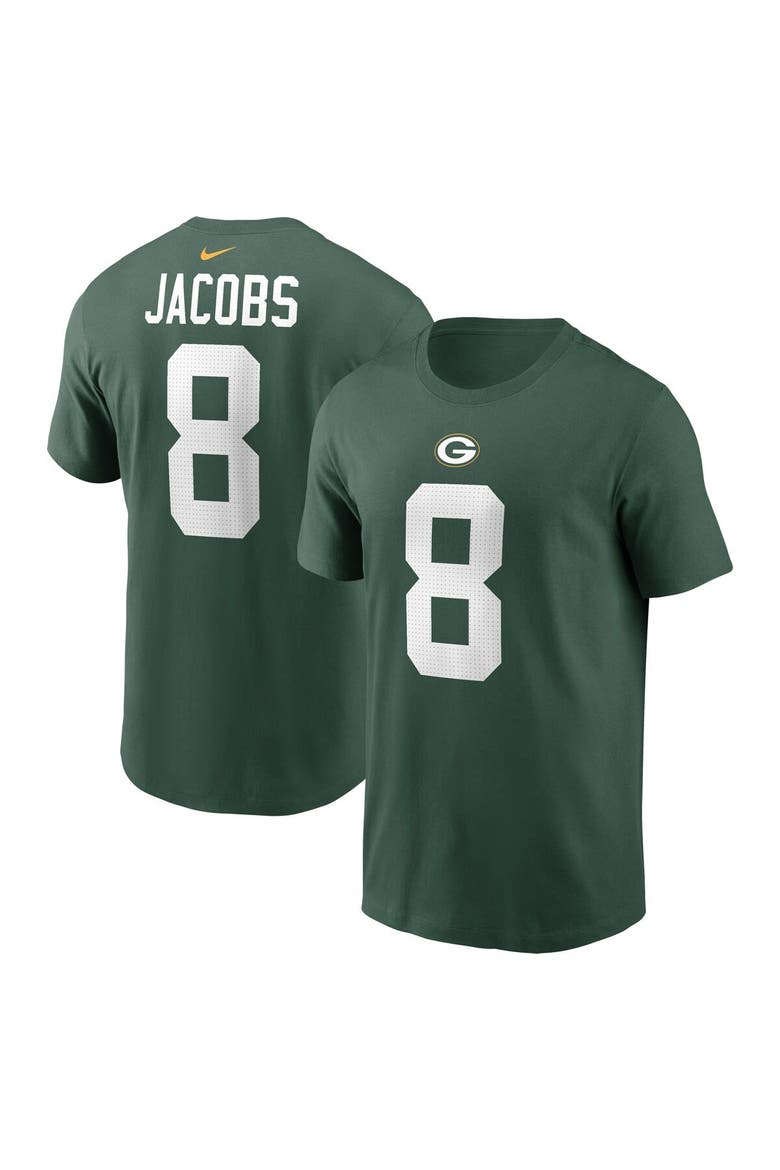 Men's Nike Josh Jacobs Green Green Bay Packers Player Name & Number T-Shirt, Main, color, Green