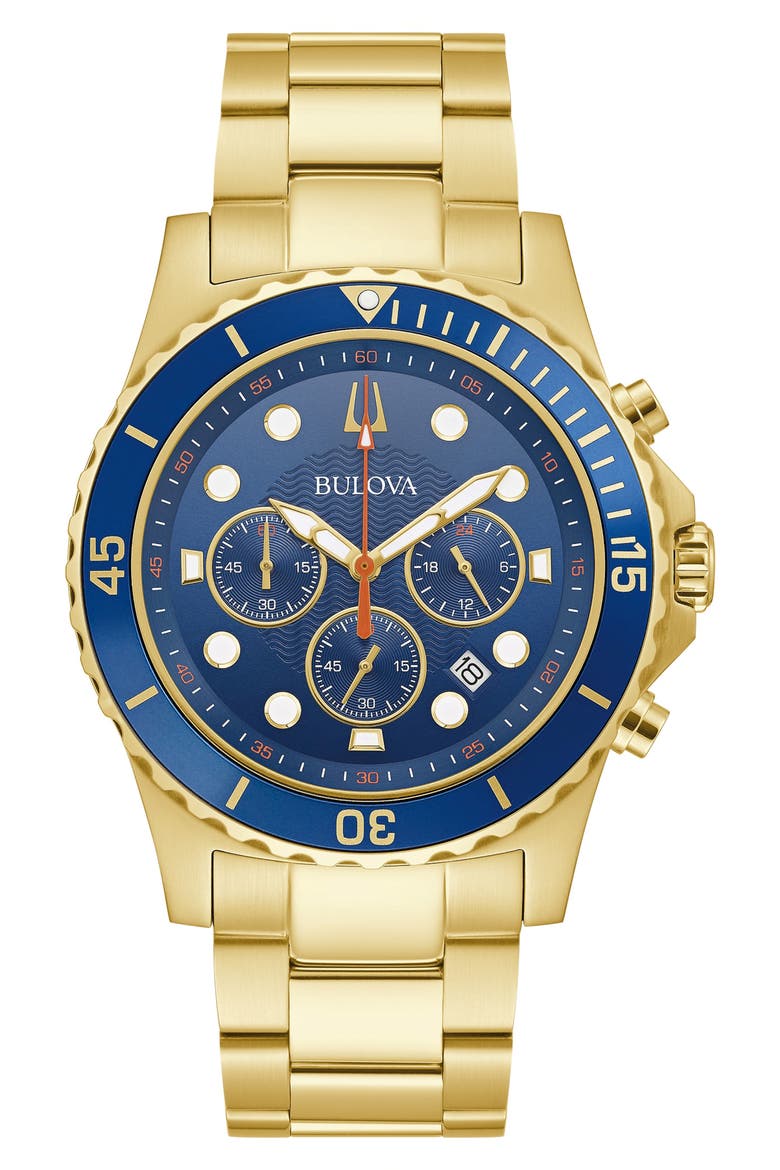 Chronograph Bracelet Watch, 45mm, Main, color, GOLD