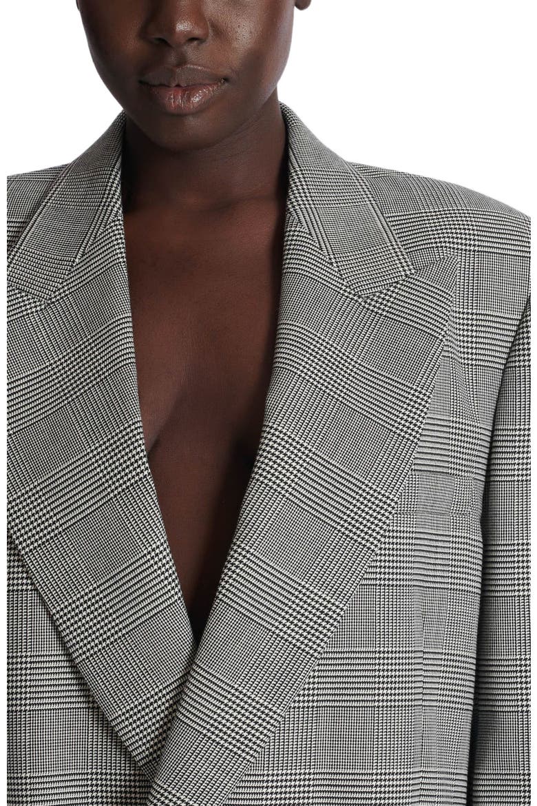 Oversized jacket in Prince of Wales jacquard, Alternate, color, black
