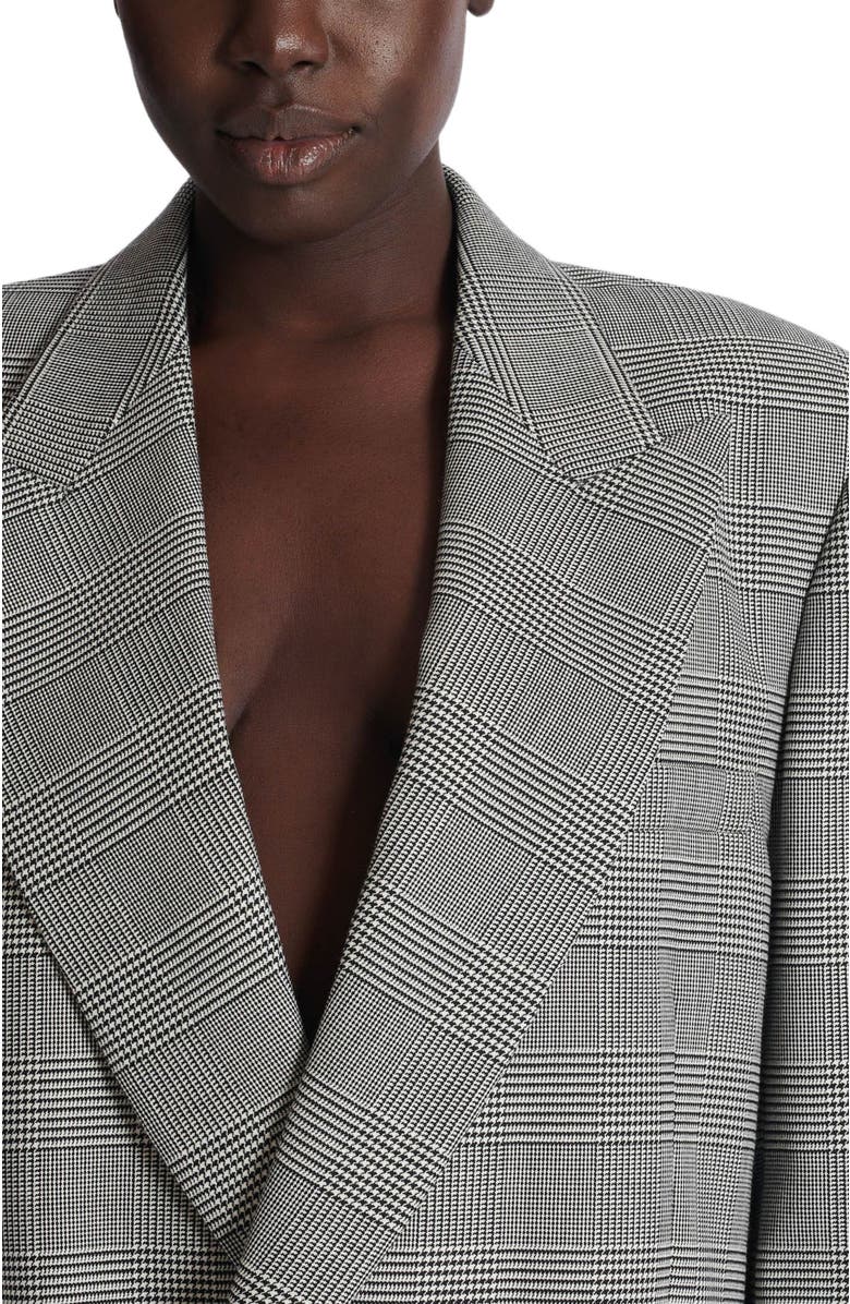 Balmain Oversized jacket in Prince of Wales jacquard, Alternate, color, Black