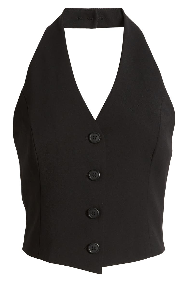 Halter Vest, Alternate, color, BLACK