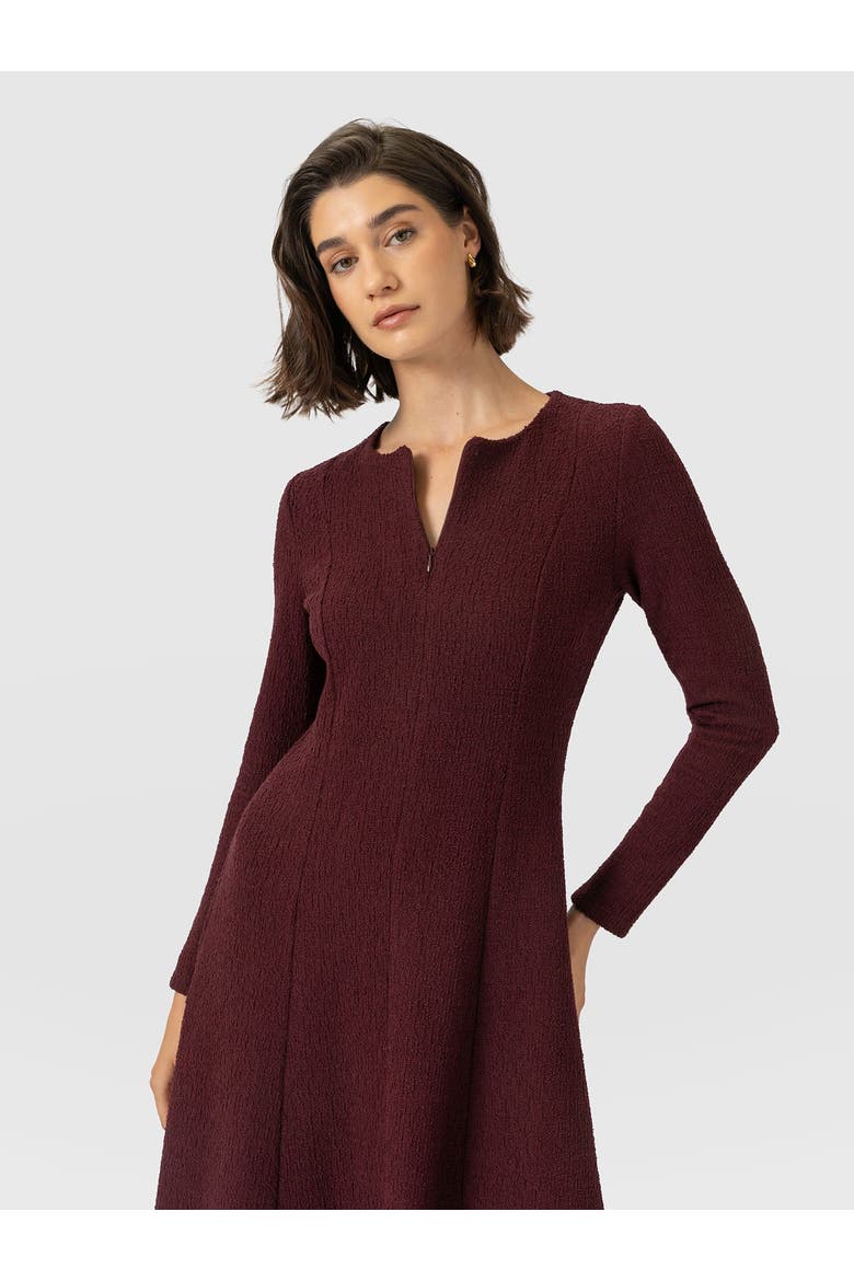 Orla Midi Dress, Alternate, color, Burgundy Boucle