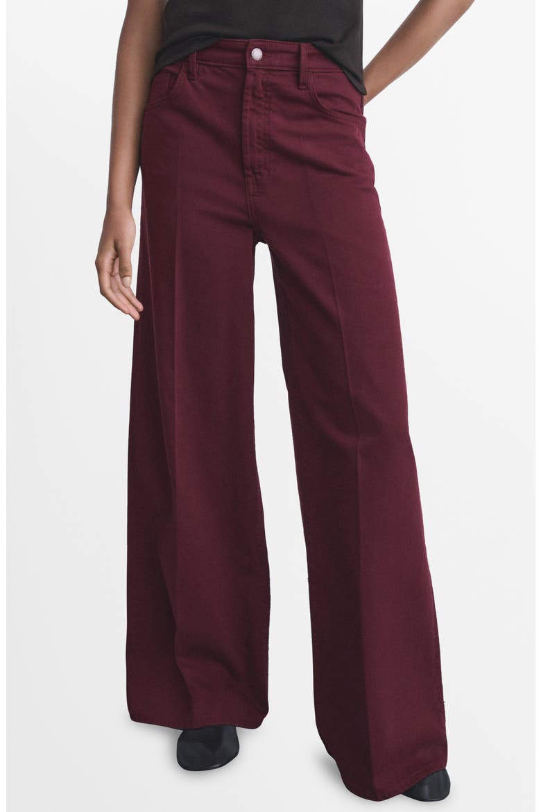 Elise High Waist Wide Leg Jeans, Main, color, WINE