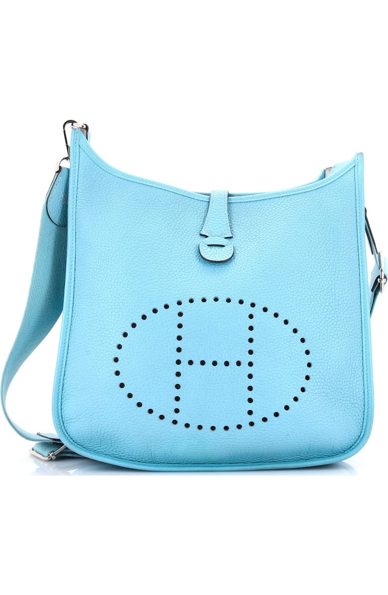 Pre-Owned Hermes Evelyne Bag Gen III Clemence PM, Main, color, Bleu Atoll