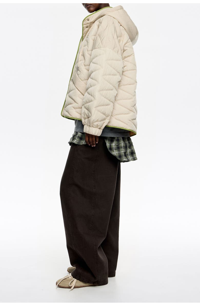Bimba y Lola Short Padded Jacket Hood, Alternate, color, Ivory