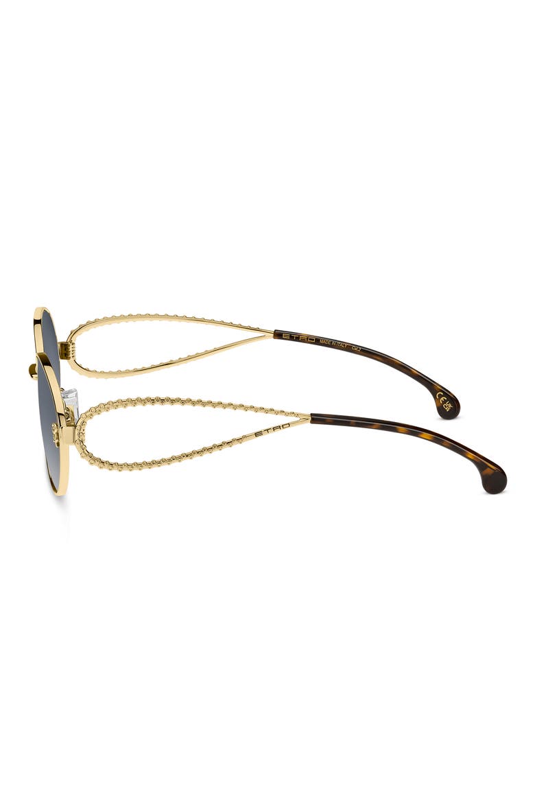 57mm Oval Sunglasses, Alternate, color, GOLD/ DARK BLUE SF