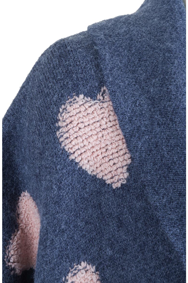 Textured Heart Cardigan, Alternate, color, DENIM