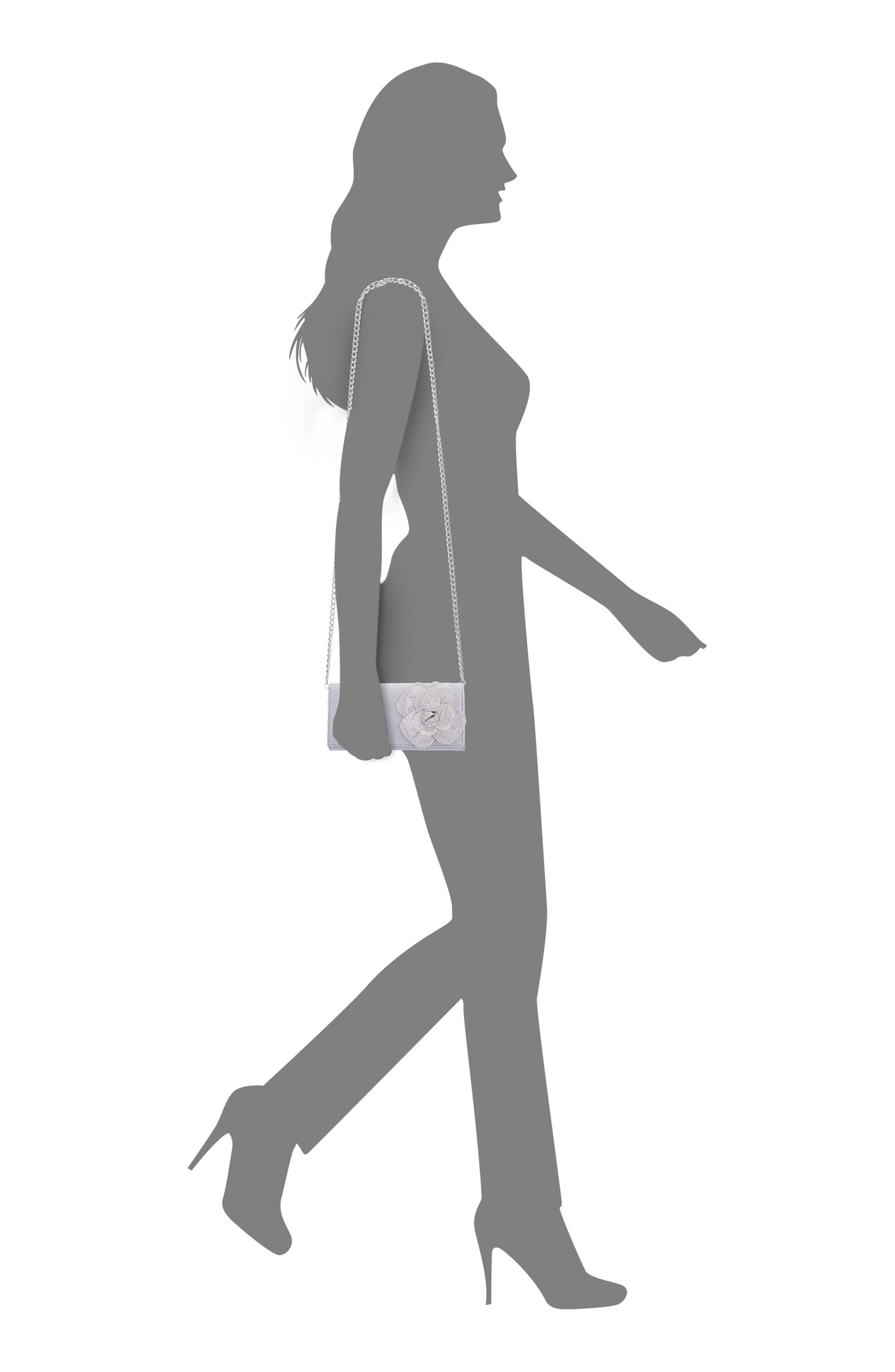 Nina Jollie Clutch, Alternate, color, Dark Silver