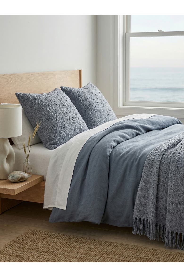 Cozy Cotton Boucle Pillow with Down Alternative Insert, Alternate, color, Breezy Blue
