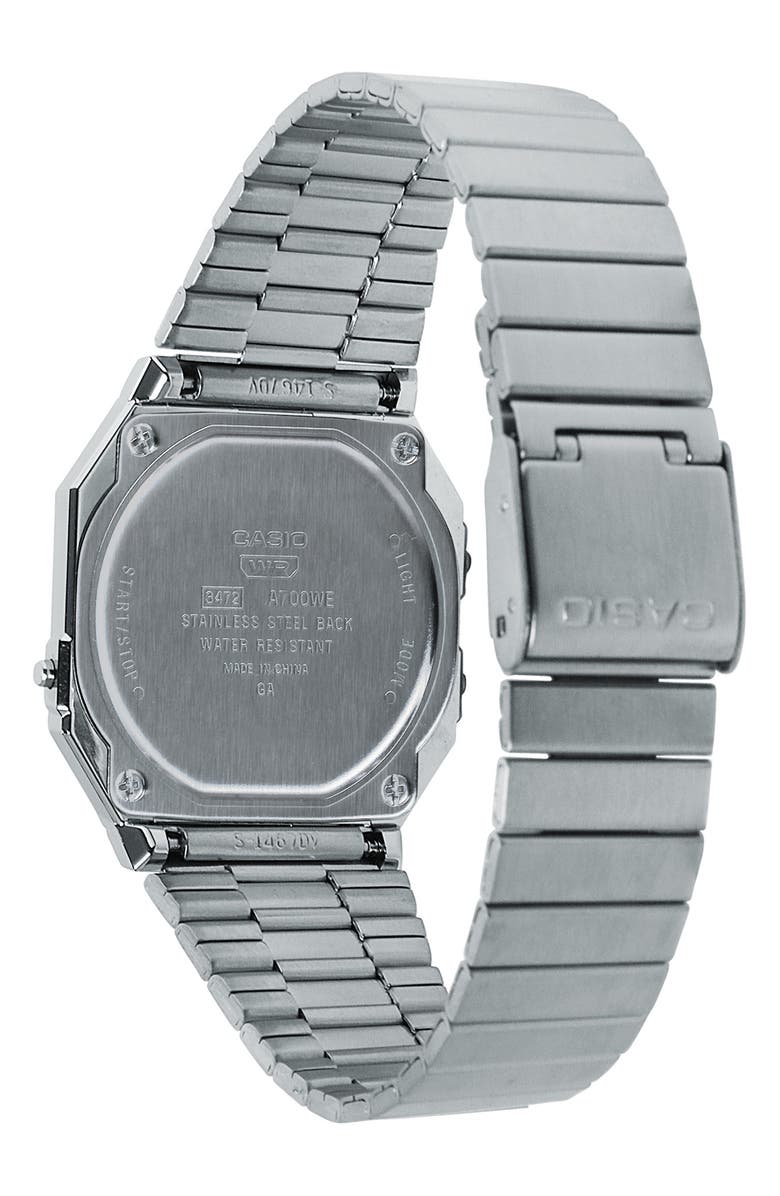 CASIO Vintage Digital Bracelet Watch, 37.4mm x 35.5mm, Alternate, color, 