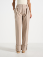 Manière De Voir Darlene Turn Up Detail Tailored Twin Pleat Pants