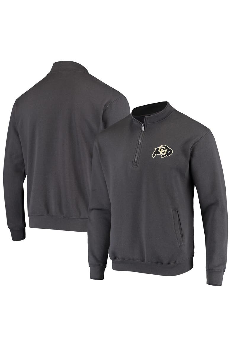 Men's Colosseum Charcoal Colorado Buffaloes Tortugas Logo Quarter-Zip Jacket, Main, color, Charcoal