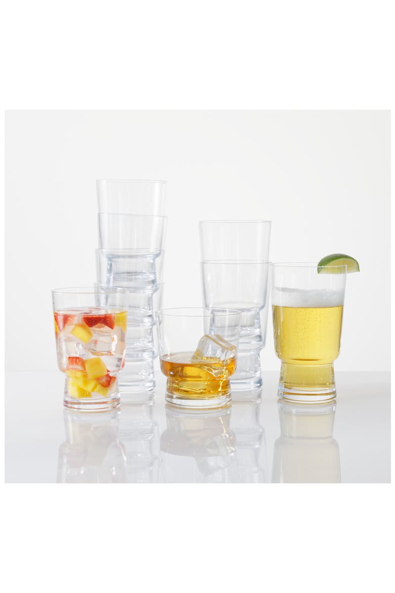 Tower Set of 6 Stackable Tumblers, Alternate, color, CLEAR