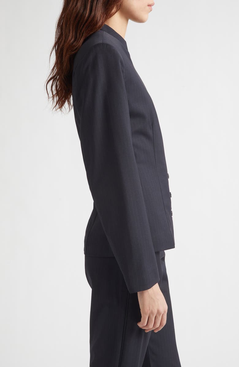 Paloma Wool Banjo Asymmetric Stretch Pinstripe Jacket, Alternate, color, Dark Grey