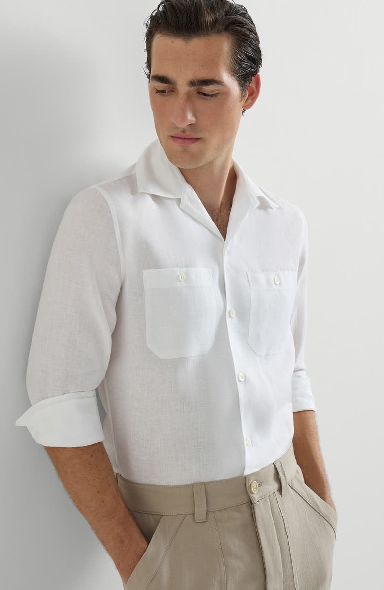 Brunello Cucinelli Shirt with chest pockets, Alternate, color, White