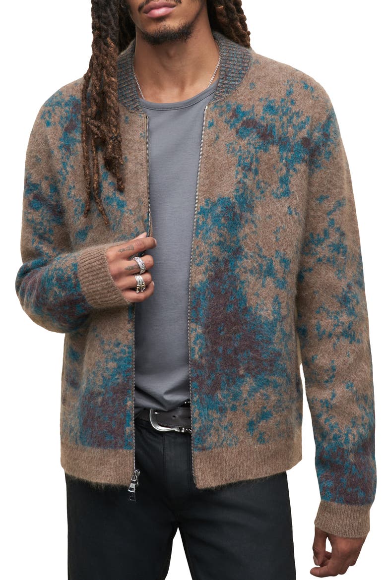 Tuscola Regular Fit Organic Cashmere Baseball Jacket, Main, color, WOOD BROWN