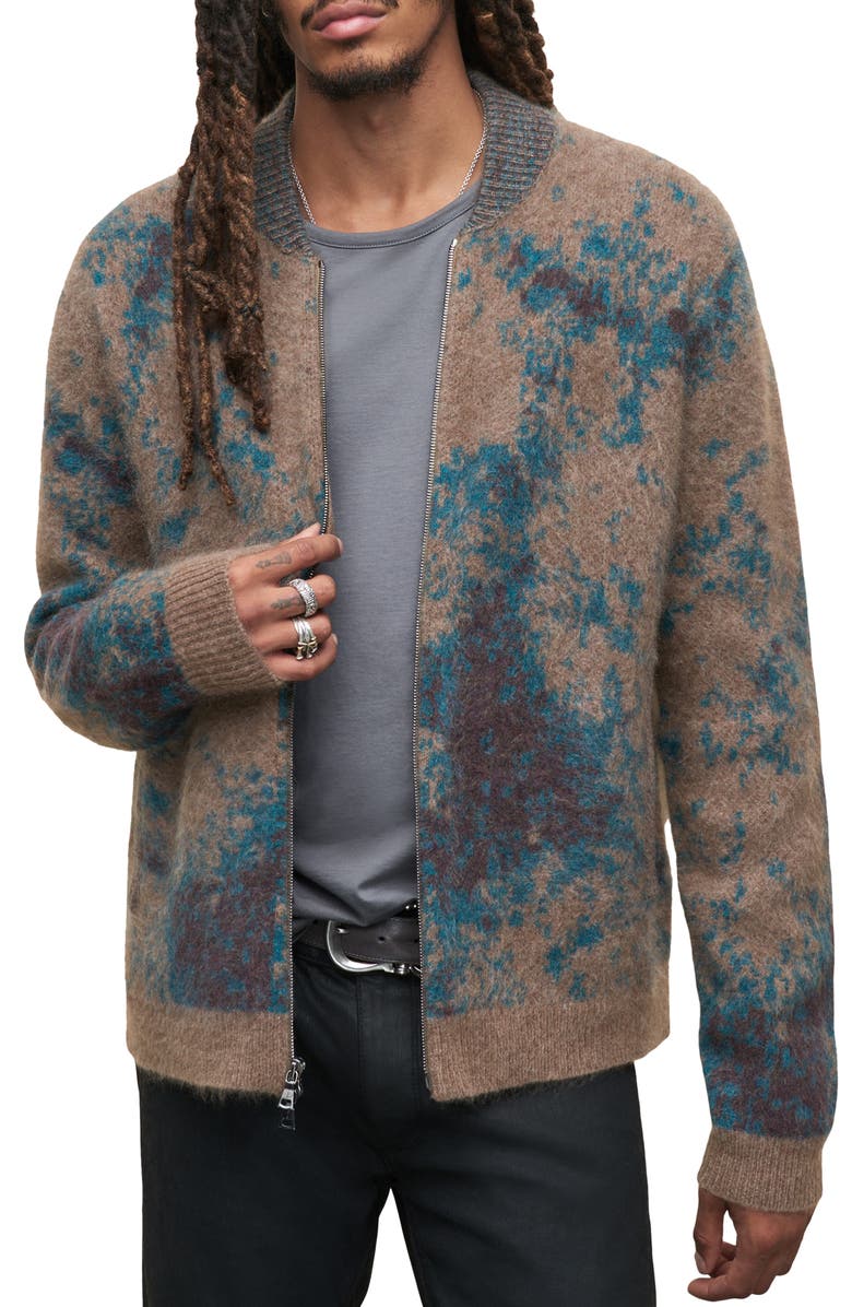 John Varvatos Tuscola Regular Fit Organic Cashmere Baseball Jacket, Main, color,