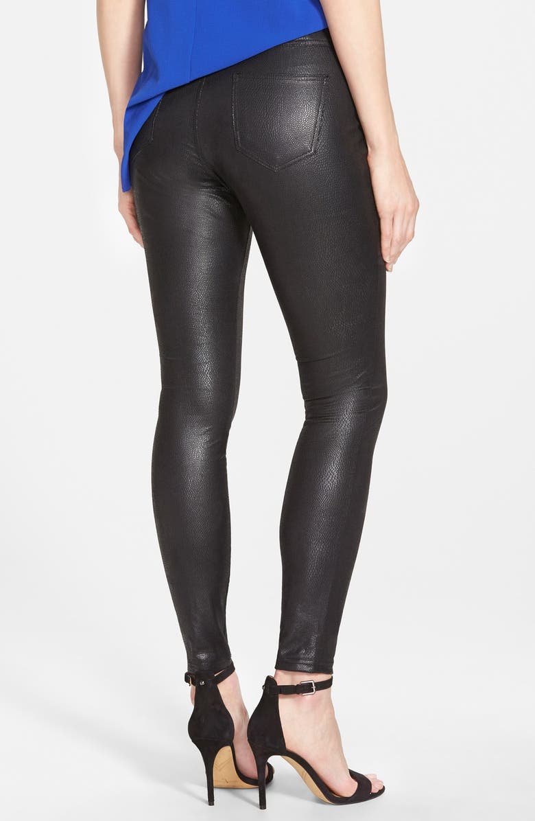 Hue Python Texture Coated Leatherette Leggings, Alternate, color,