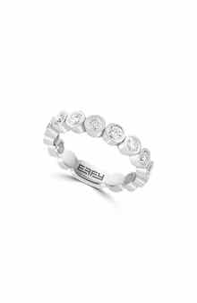 EFFY Sterling Silver Lab Grown Diamond Stackable Band Ring